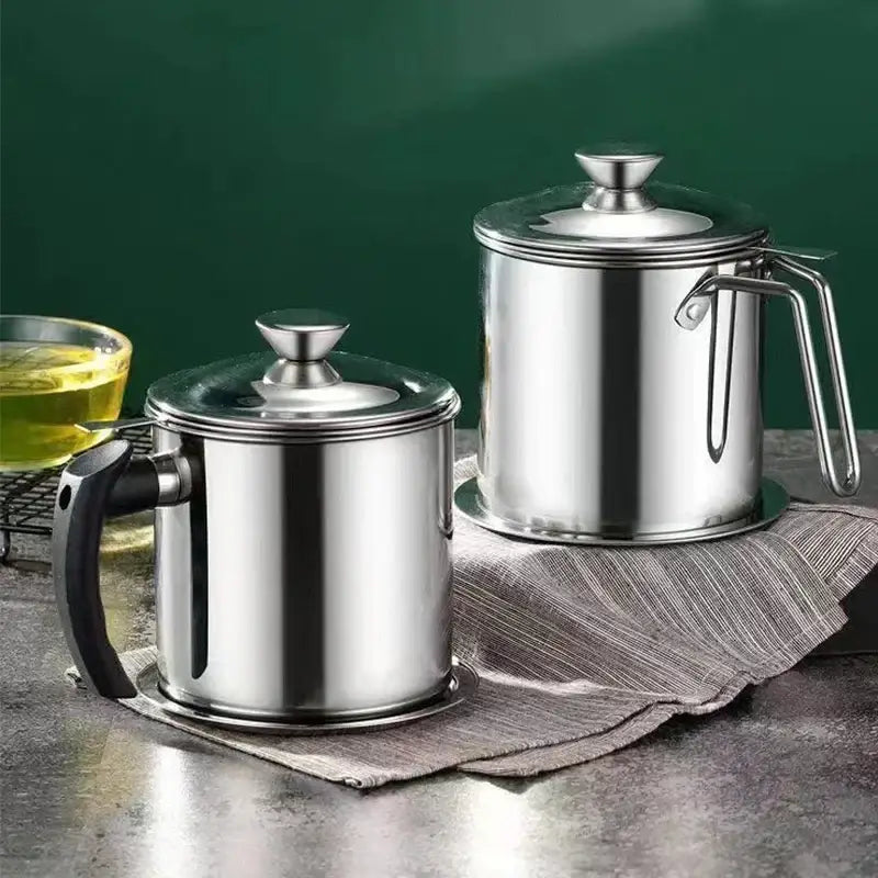 Stainless steel deep fryer pot with strainer and tongs kitchen tool