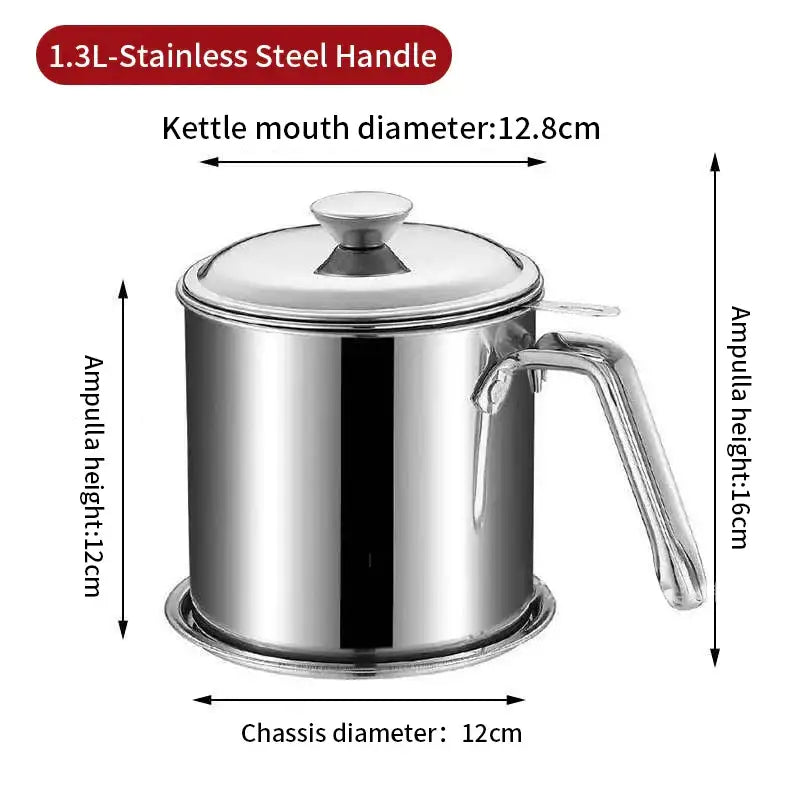 Stainless steel deep fryer pot with strainer and tongs kitchen tool
