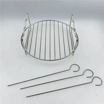 Stainless steel double layer air fryer rack kitchen bbq holder