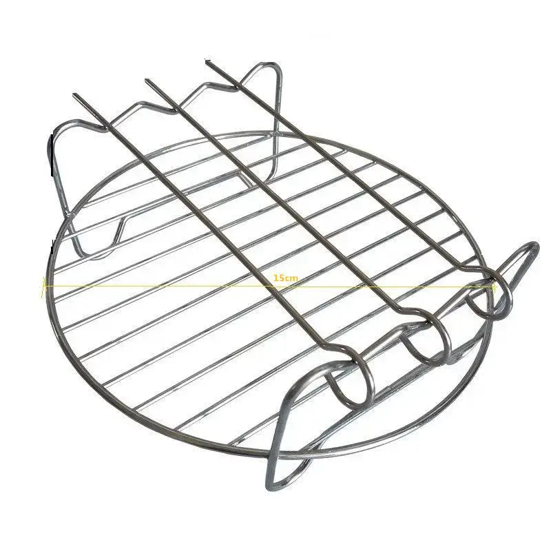 Stainless steel double layer air fryer rack kitchen bbq holder
