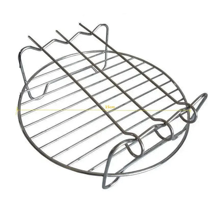 Stainless steel double layer air fryer rack kitchen bbq holder