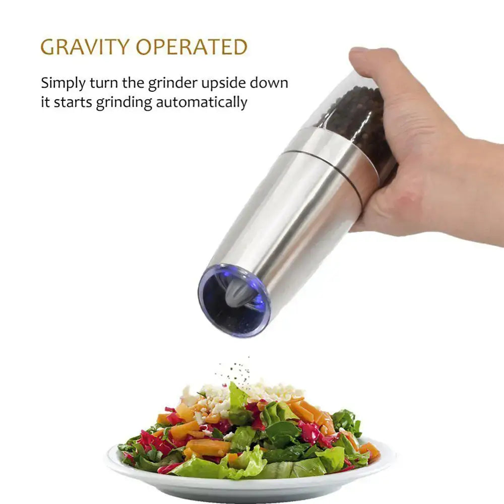 Stainless steel electric pepper grinder set kitchen accessory