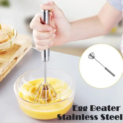 Stainless steel hand pressure egg beater kitchen whisk mixer