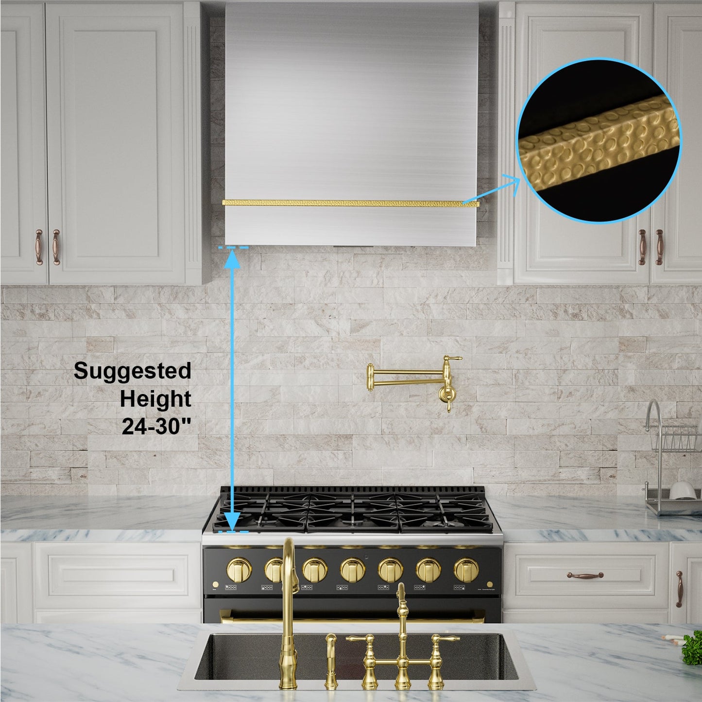 Akicon 30" Stainless Steel Wall Mount Range Hood with 600 CFM Vent Hood
