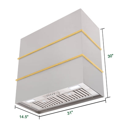 Akicon 30" Stainless Steel Wall Mount Range Hood with 600 CFM Vent Hood