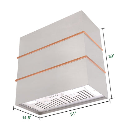 Akicon 30" Stainless Steel Wall Mount Range Hood with 600 CFM Vent Hood