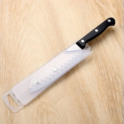 Stainless steel knife scabbard set with clear sheaths – kitchen