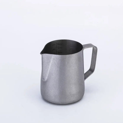 Stainless steel milk frothing jug with measurements kitchen pitcher