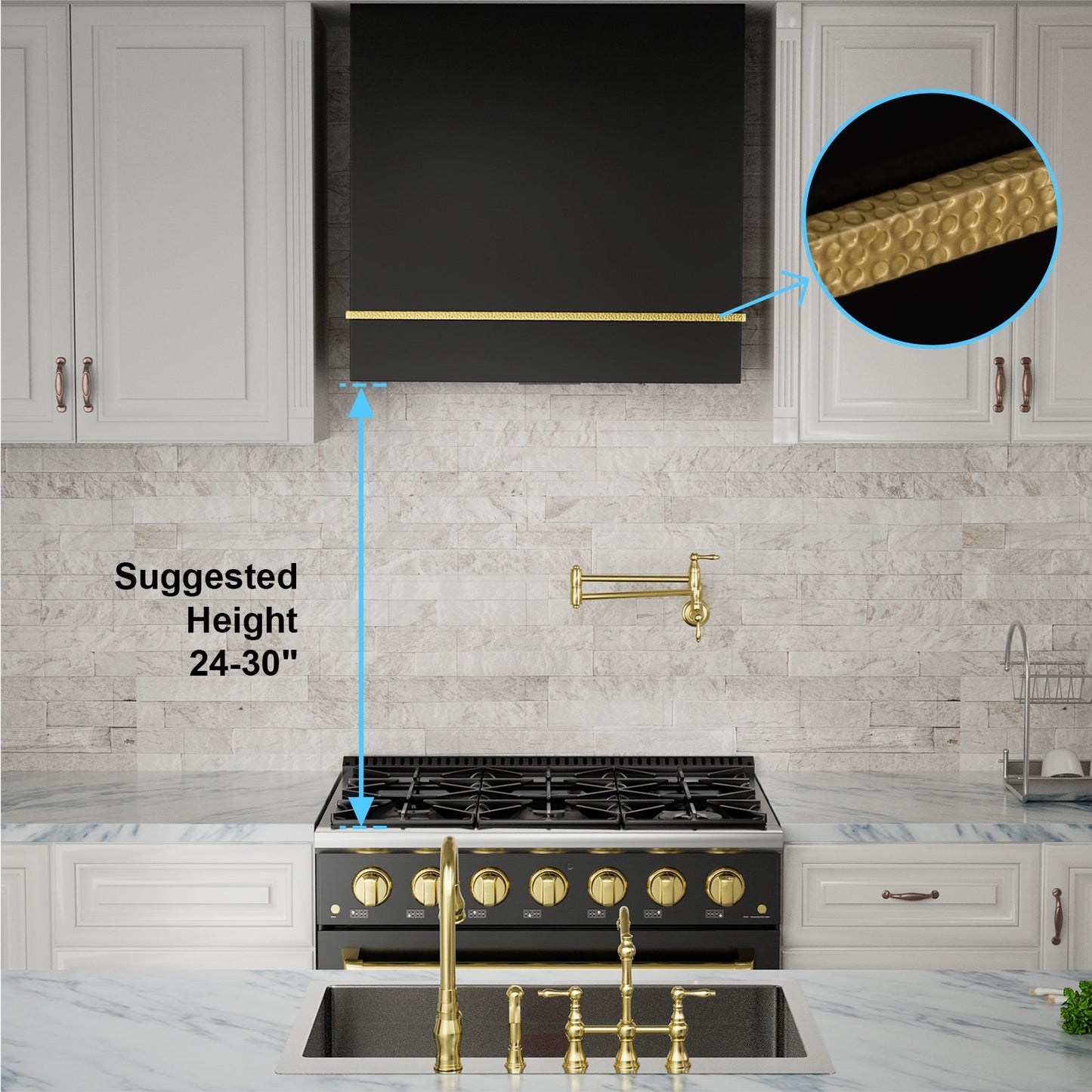 Akicon 30" Stainless Steel Wall Mount Range Hood with 600 CFM Vent Hood