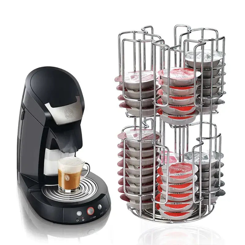 Stainless steel multi tiered coffee capsules organizer stand kitchen storage