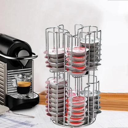 Stainless steel multi tiered coffee capsules organizer stand kitchen storage