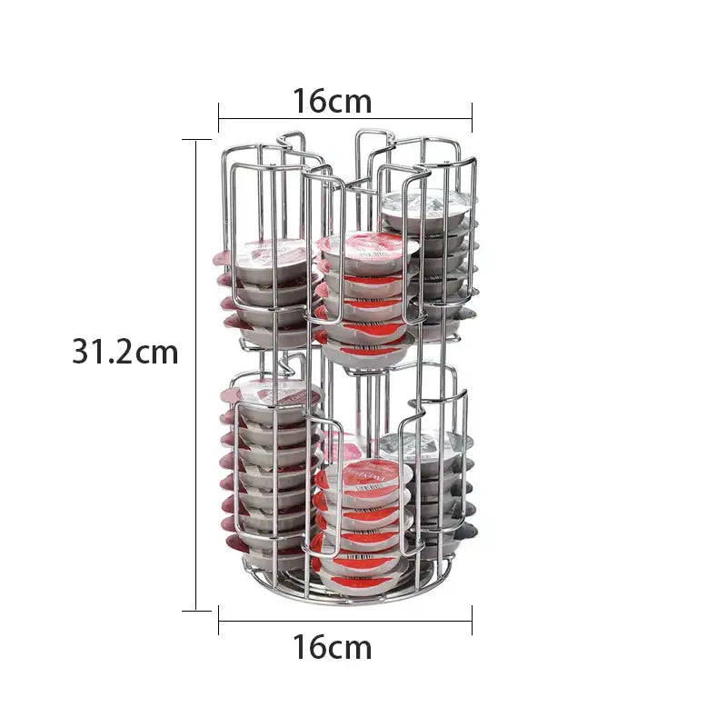 Stainless steel multi tiered coffee capsules organizer stand kitchen storage