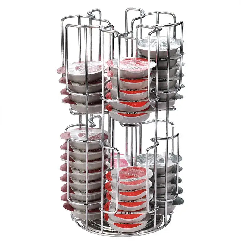 Stainless steel multi tiered coffee capsules organizer stand kitchen storage