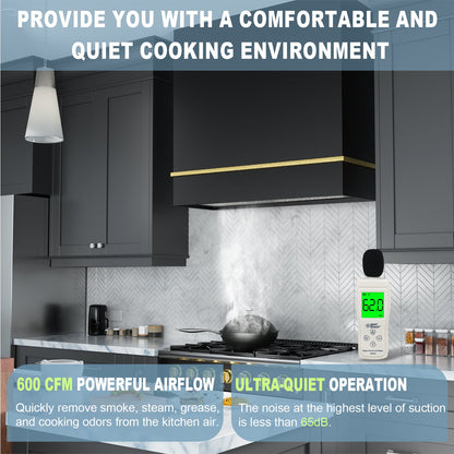 Akicon 30" Stainless Steel Wall Mount Range Hood with 600 CFM Vent Hood