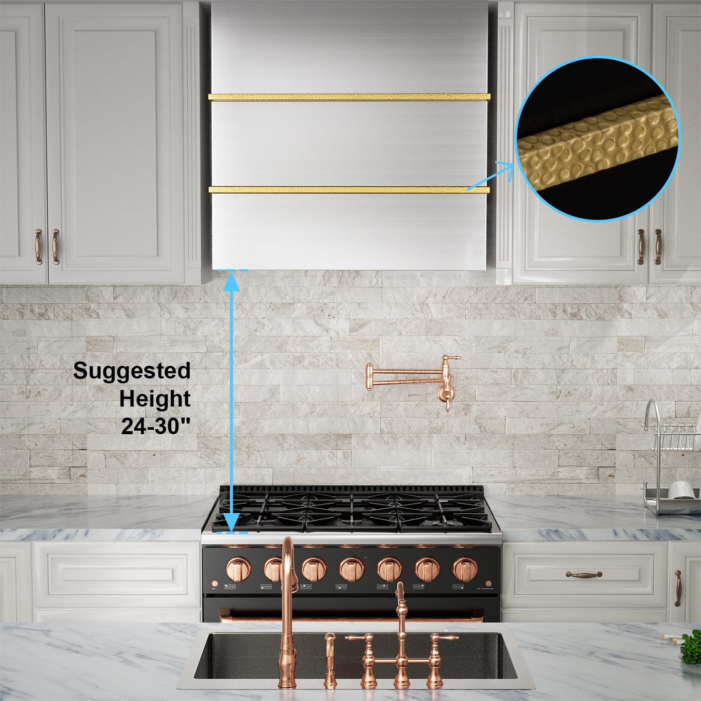 Akicon 30" Stainless Steel Wall Mount Range Hood with 600 CFM Vent Hood