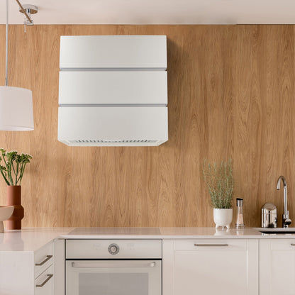 Akicon 30" Stainless Steel Wall Mount Range Hood, 3 Stacks Kitchen Hood with 600 CFM Vent Motor