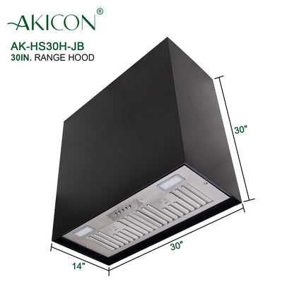 Akicon 30" Stainless Steel Wall Mount Range Hood Modern Box with 600 CFM Vent Hood