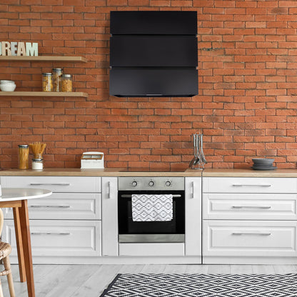Akicon 30" Stainless Steel Wall Mount Range Hood, 3 Stacks Kitchen Hood with 600 CFM Vent Motor