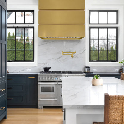 Akicon 36" Stainless Steel Wall Mount Range Hood, 3 Stacks Modern Box with 600 CFM Vent Motor