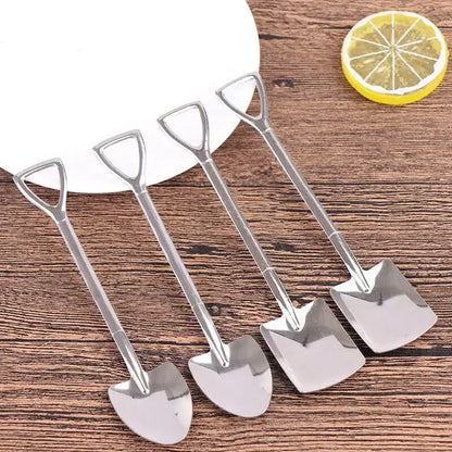 Stainless steel shovel teaspoons set for dining room 4-piece