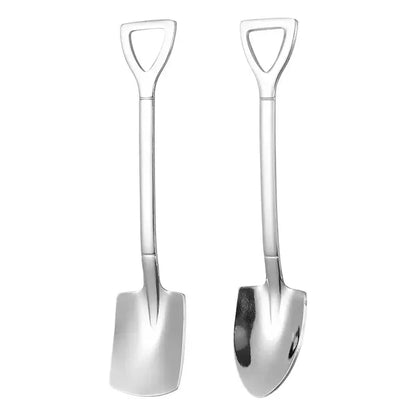 Stainless steel shovel teaspoons set for dining room 4-piece