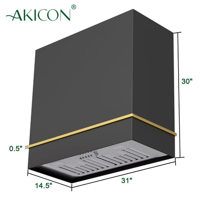 Akicon 30" Stainless Steel Wall Mount Range Hood with 600 CFM Vent Hood