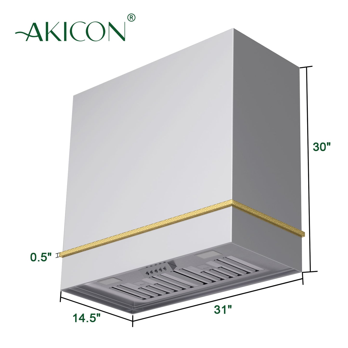 Akicon 30" Stainless Steel Wall Mount Range Hood with 600 CFM Vent Hood