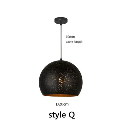 Starry black nordic pendant light dining room amber chandelier