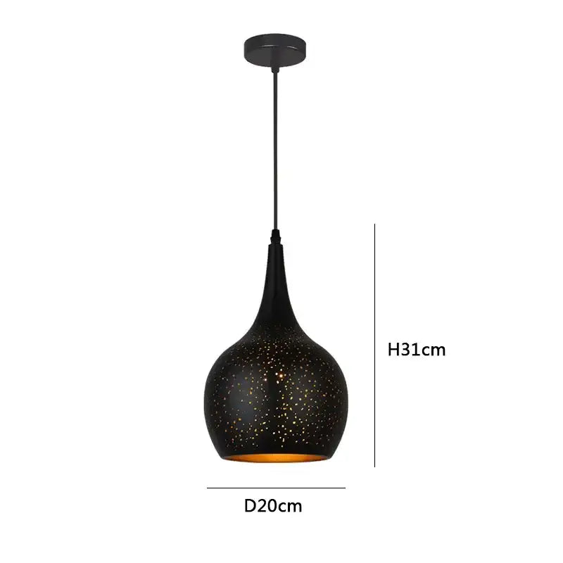 Starry black nordic pendant light dining room amber chandelier