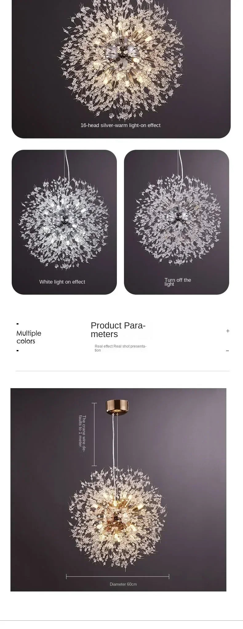 DecorBites™ Starry Sky Crystal Pendant Light Fixture