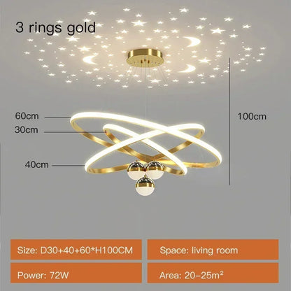 DecorBites™ Starry Sky LED Chandelier for Living Room