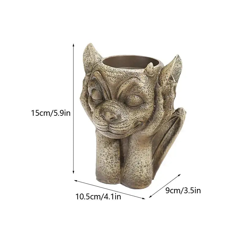 Stone gargoyle resin vase sculpture garden succulent planter set