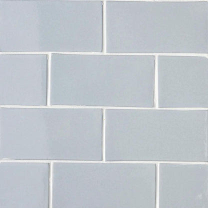 Mist Glossy Subway Ceramic Tiles 3x6