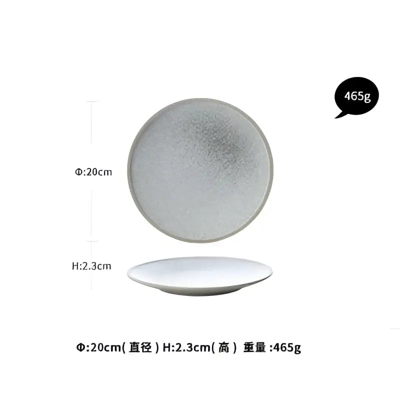 Stone inspired speckled blue & white ceramic dinner plate set dining room