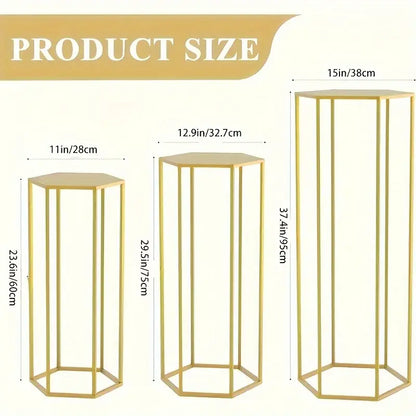 Modern gold hexagonal 6-piece storage rack dining room cake stands