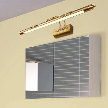 DecorBites™ Streamlined Brass LED Wall Vanity Light with Curvy Arm - Contemporary Warm/White Lighting
