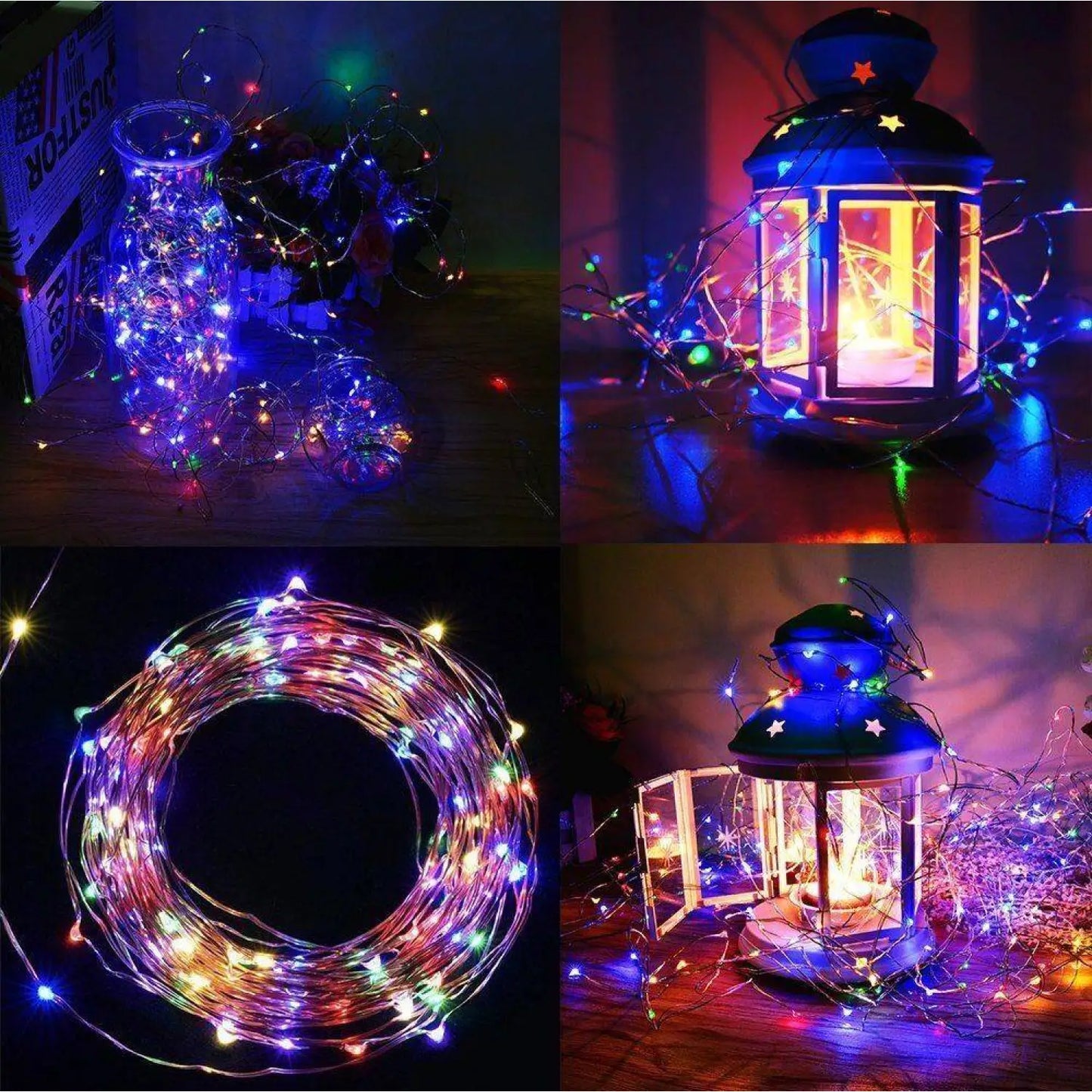 String Lights Solar Fairy 200 LED 66ft Waterproof Copper Wire