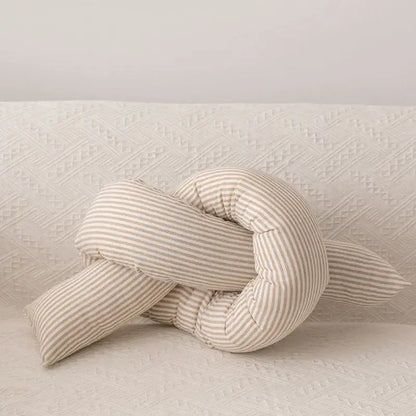 Striped beige & cream corduroy cloud star kids bedroom pillow
