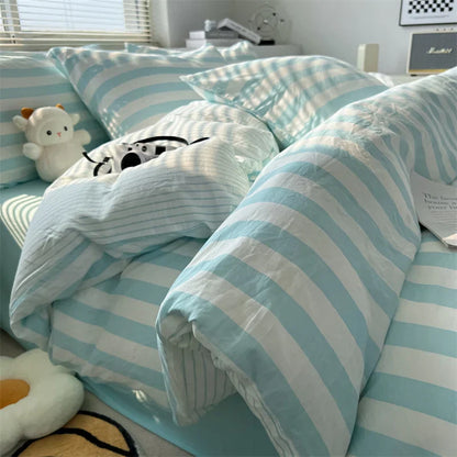 DecorBites™ Striped Quilt Set with Pillowcases and Sheet