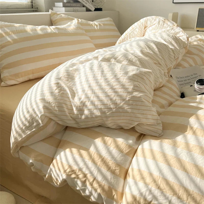 DecorBites™ Striped Quilt Set with Pillowcases and Sheet