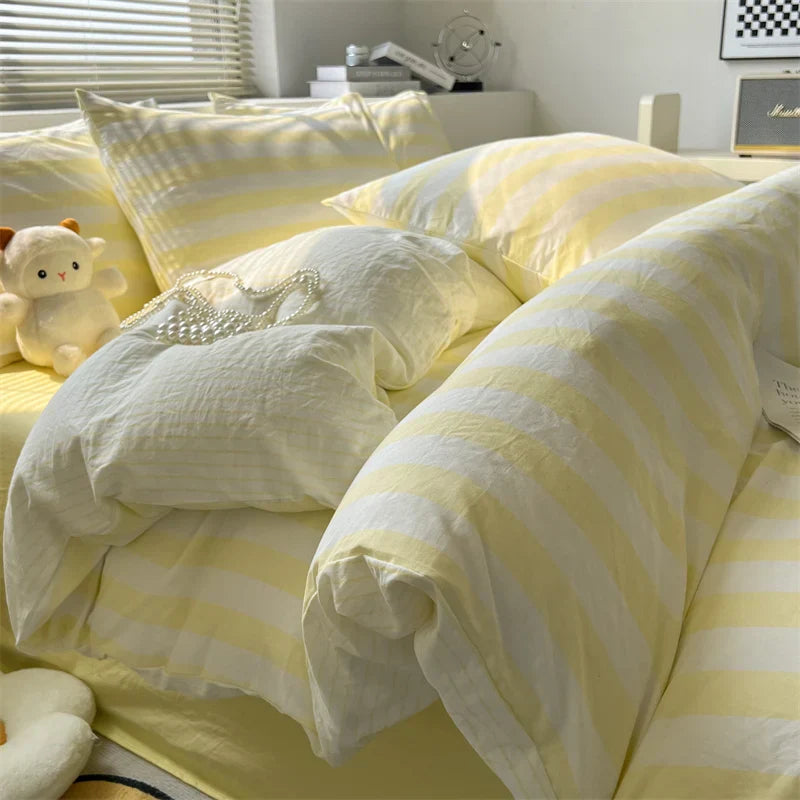 DecorBites™ Striped Quilt Set with Pillowcases and Sheet