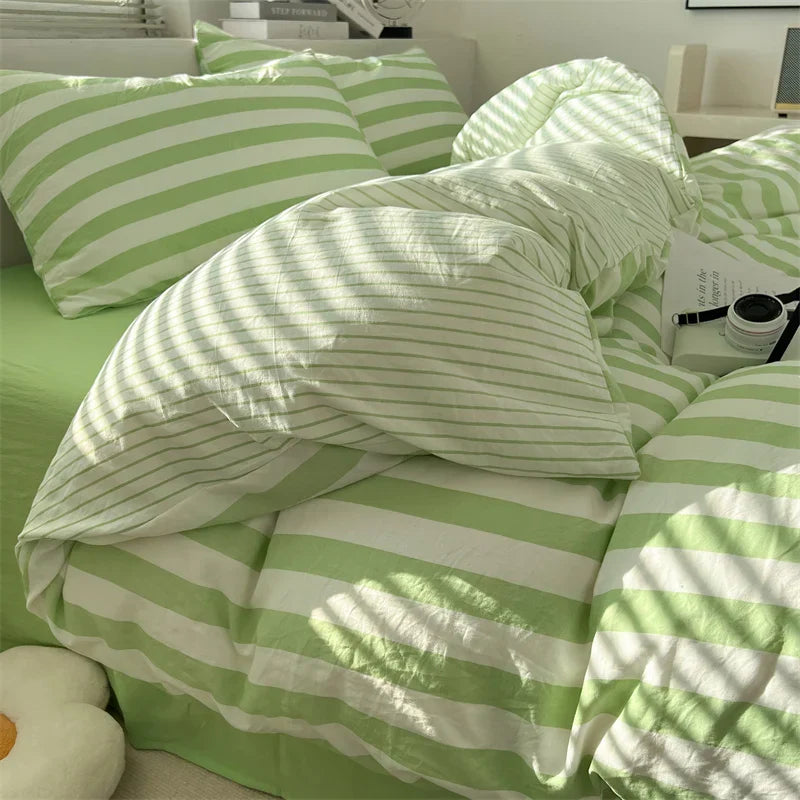 DecorBites™ Striped Quilt Set with Pillowcases and Sheet