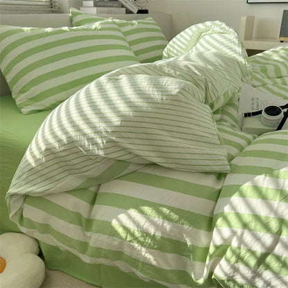 DecorBites™ Striped Quilt Set with Pillowcases and Sheet