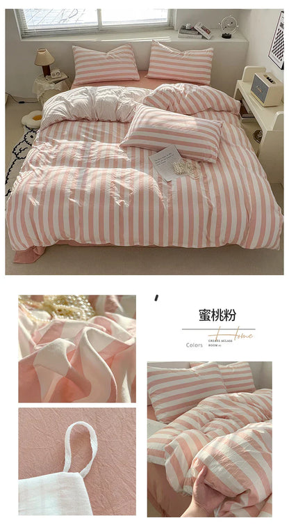 DecorBites™ Striped Quilt Set with Pillowcases and Sheet