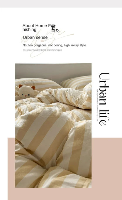 DecorBites™ Striped Quilt Set with Pillowcases and Sheet
