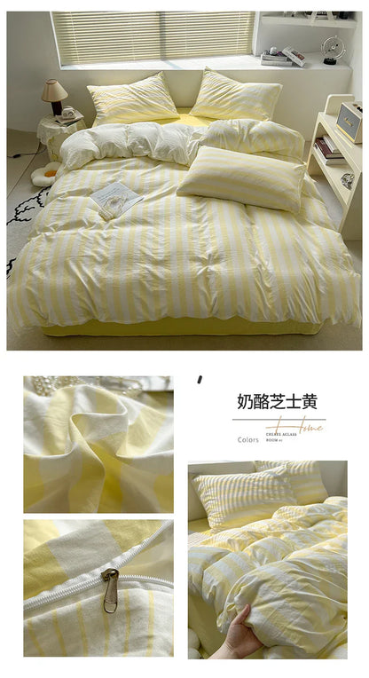 DecorBites™ Striped Quilt Set with Pillowcases and Sheet