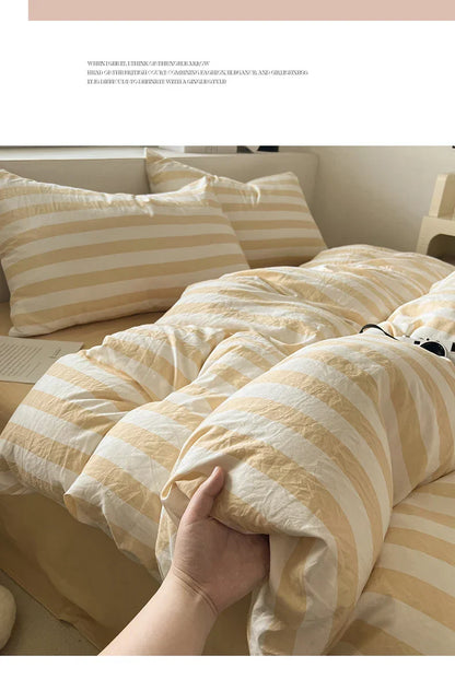 DecorBites™ Striped Quilt Set with Pillowcases and Sheet