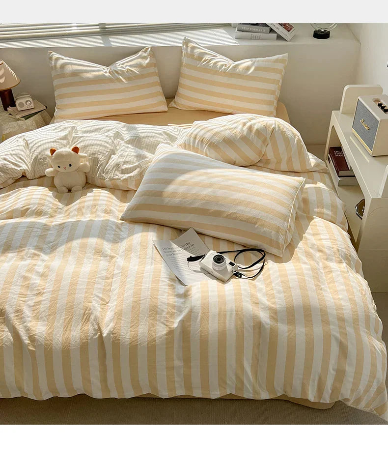 DecorBites™ Striped Quilt Set with Pillowcases and Sheet