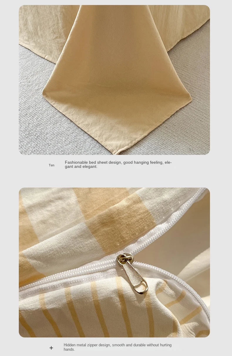 DecorBites™ Striped Quilt Set with Pillowcases and Sheet