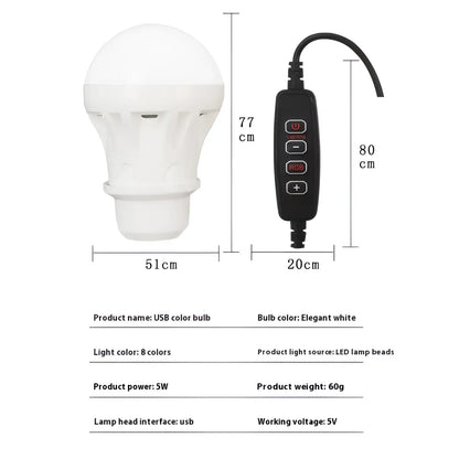 Stunning Color LED Bulb with 5V Mobile Power for Powerful Lighting